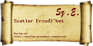 Szatler Erzsébet névjegykártya