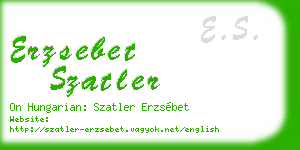 erzsebet szatler business card
